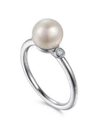 Gabriel & Co. Sterling Silver Pearl and Diamond Ring - Skeie's Jewelers