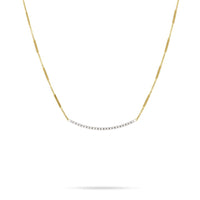 Marco Bicego® 'Goa' Yellow Gold Pave Diamond Bar Necklace - Skeie's Jewelers