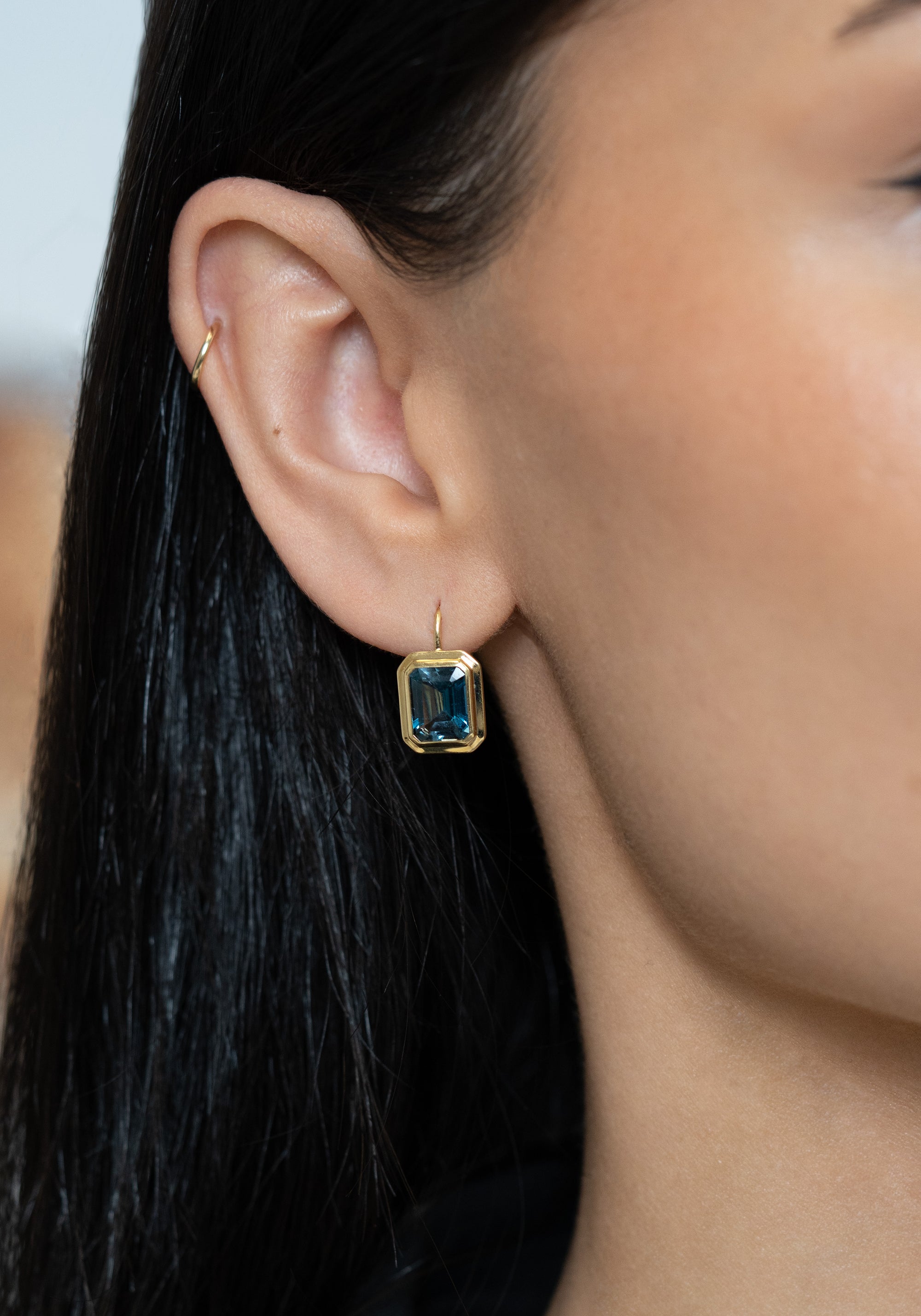 Goshwara Emerald-Cut Topaz Dangle Earrings - Skeie's Jewelers