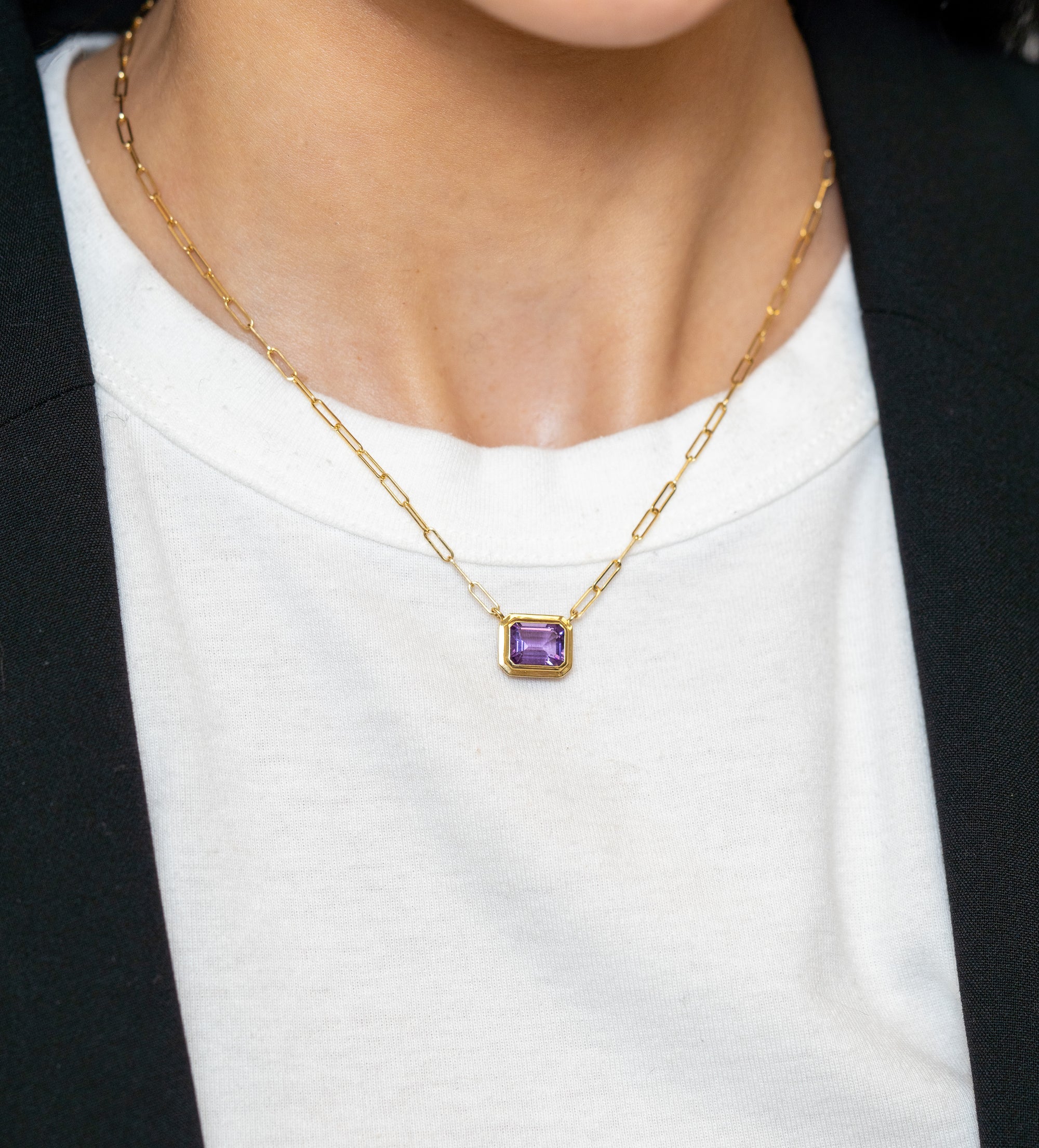 Goshwara 18k Yellow Gold Emerald Cut Gemstone Pendant Necklace - Skeie&#39;s Jewelers