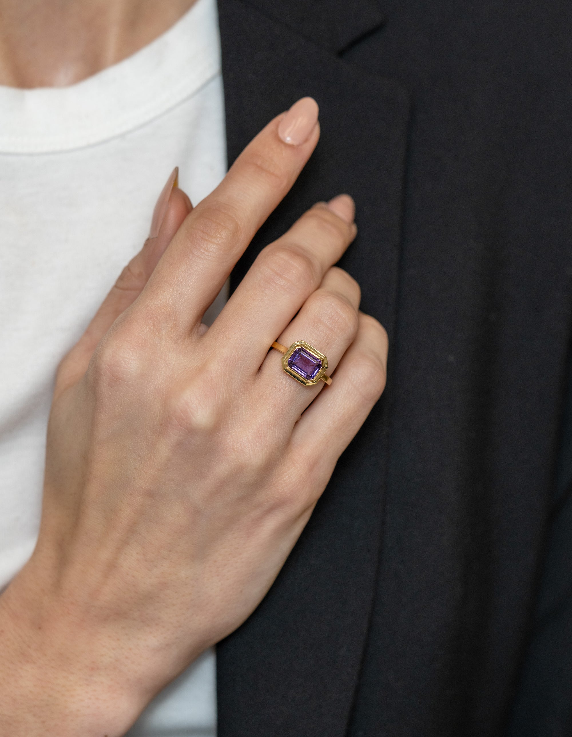 Goshwara 18k Yellow Gold Emerald Cut Gemstone Ring - Skeie&#39;s Jewelers