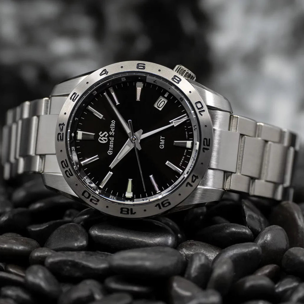 Grand Seiko SBGN027 Black Dial Quartz GMT Watch - Skeie's Jewelers