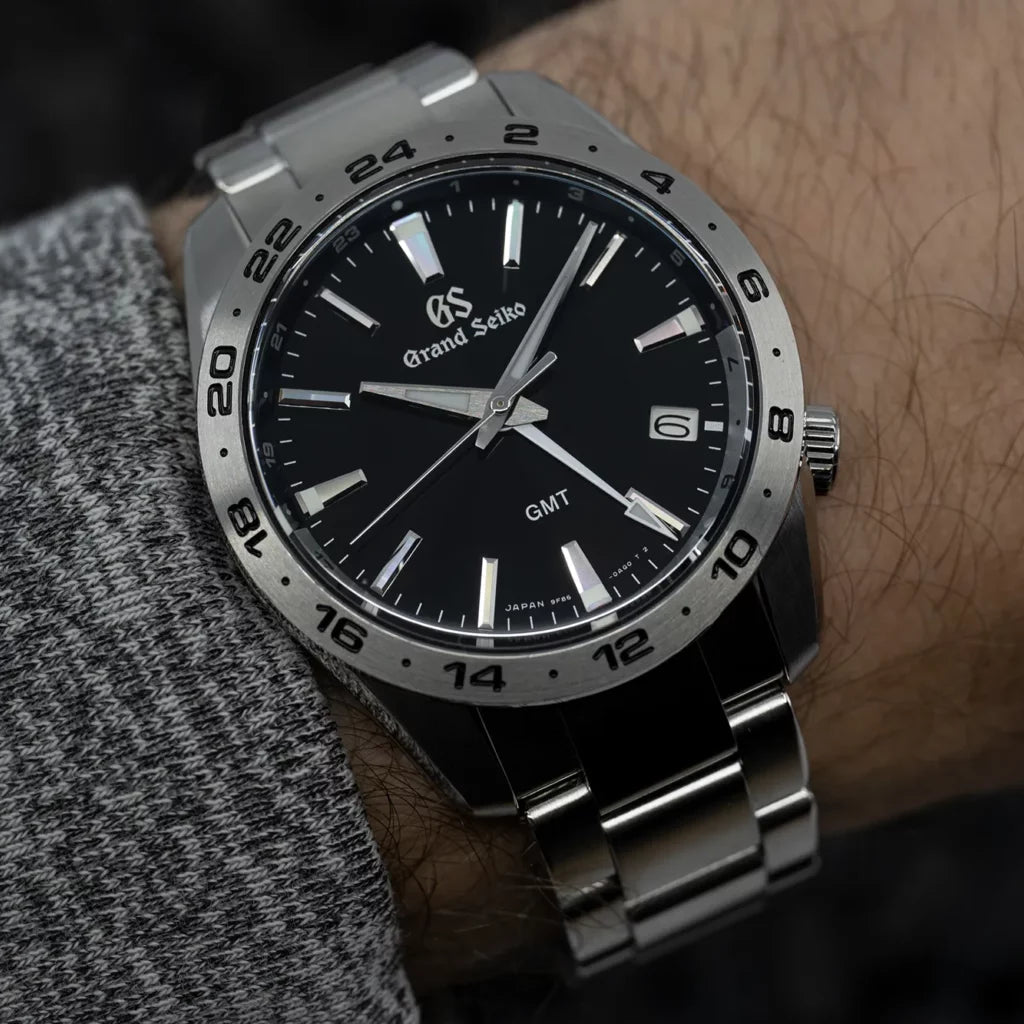Grand Seiko SBGN027 Black Dial Quartz GMT Watch - Skeie's Jewelers