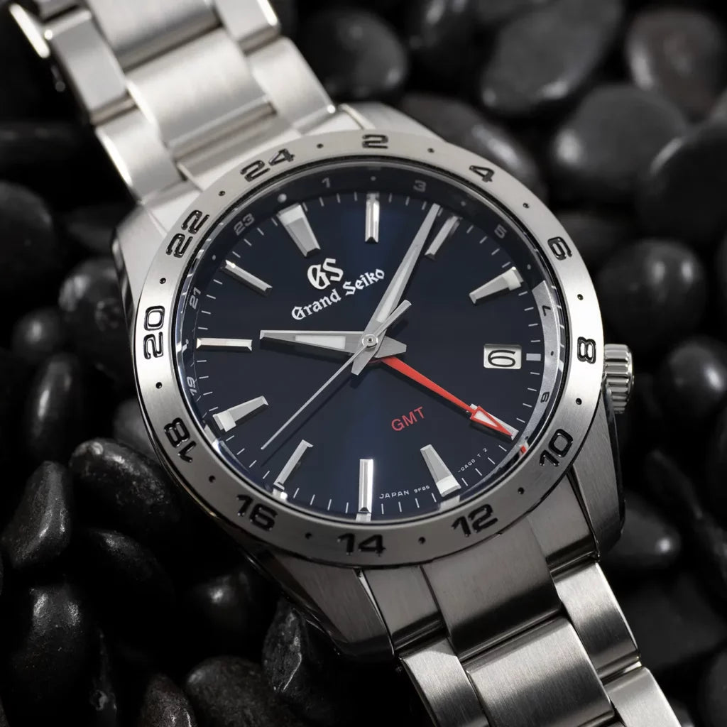 Grand Seiko SBGN029 Blue Dial Quartz GMT Watch - Skeie's Jewelers