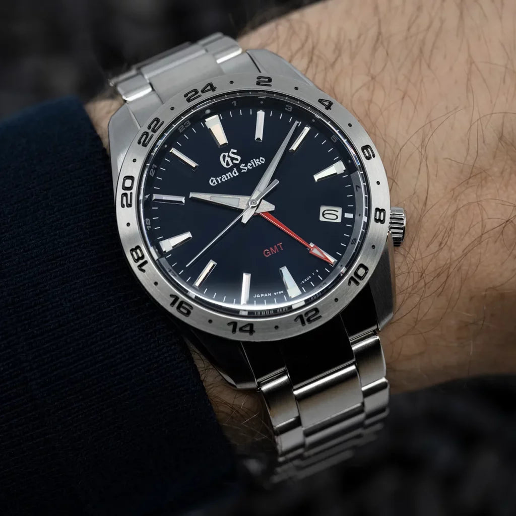 Grand Seiko SBGN029 Blue Dial Quartz GMT Watch - Skeie's Jewelers