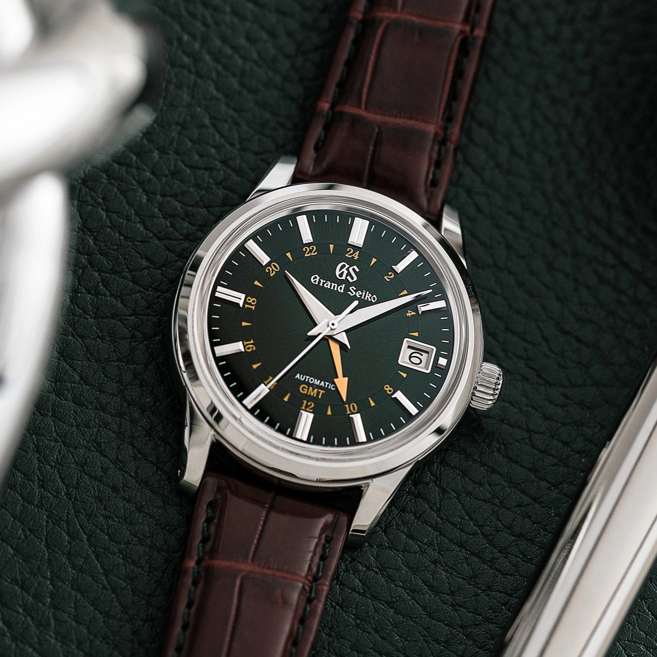 Grand Seiko SBGM241 Green Dial GMT Automatic Watch - Skeie's Jewelers