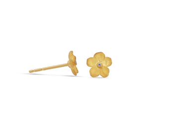 Yellow Gold Buttercup Flower Stud Earrings by Lika Behar - Skeie's Jewelers
