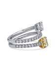 Yellow and White Diamond Bypass Ring - Skeie's Jewelers