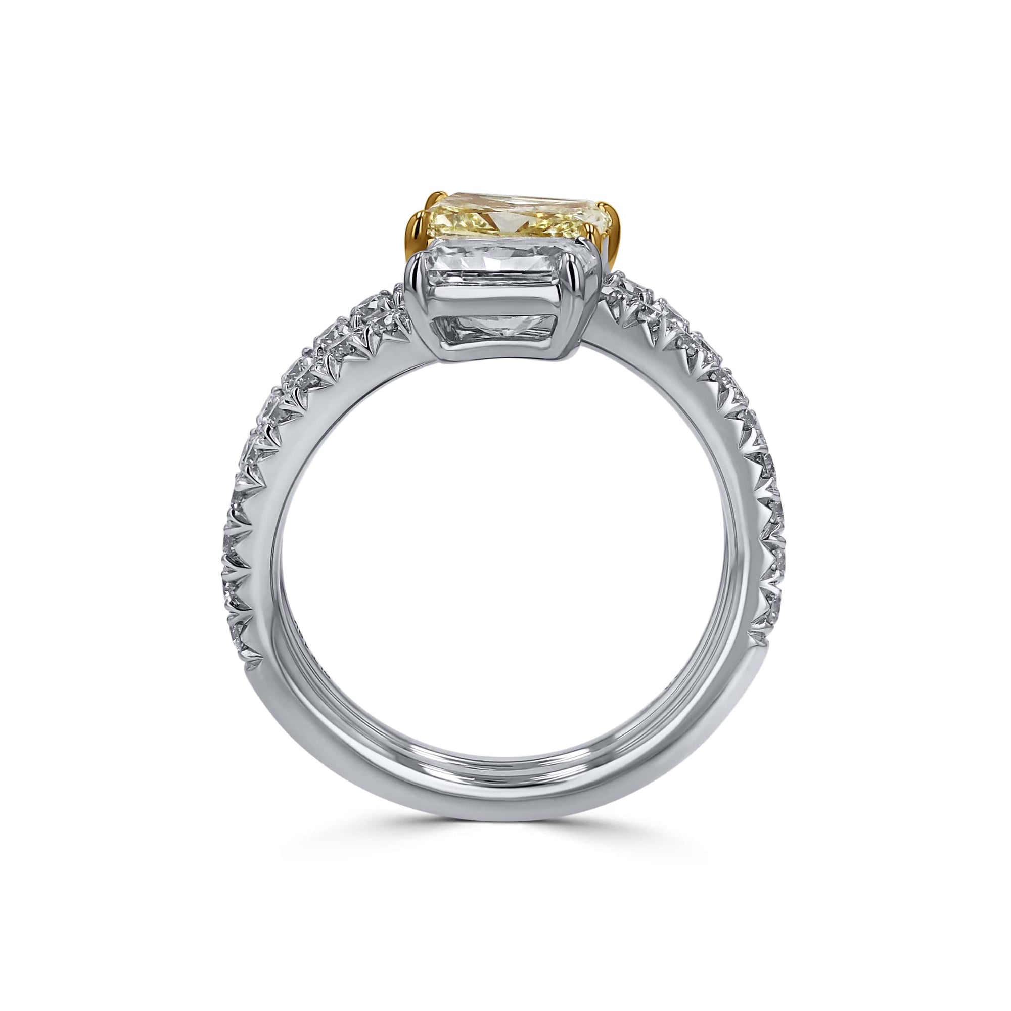 Yellow and White Diamond Bypass Ring - Skeie's Jewelers