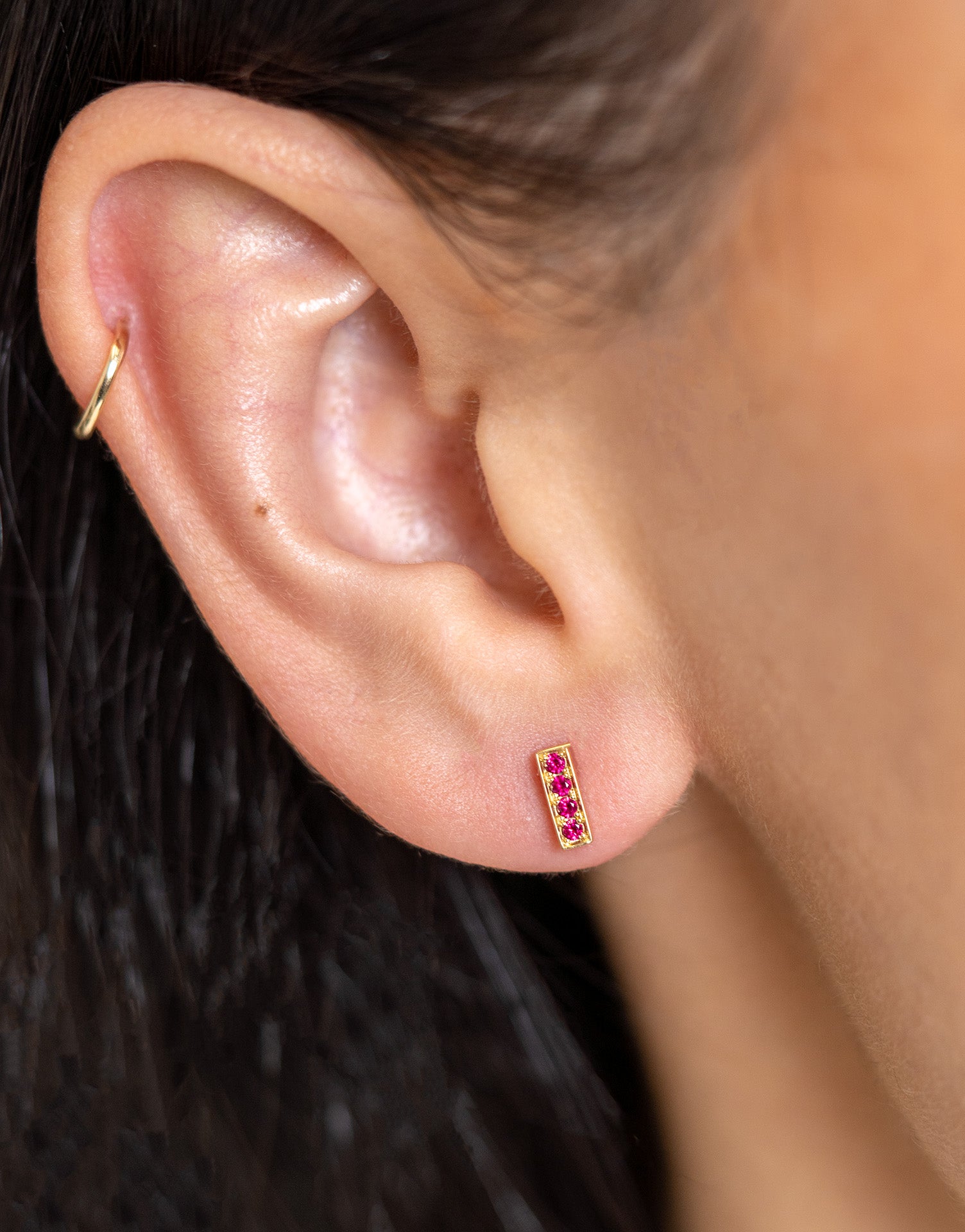 Kimberly Collins Ruby Line Studs - Skeie's Jewelers