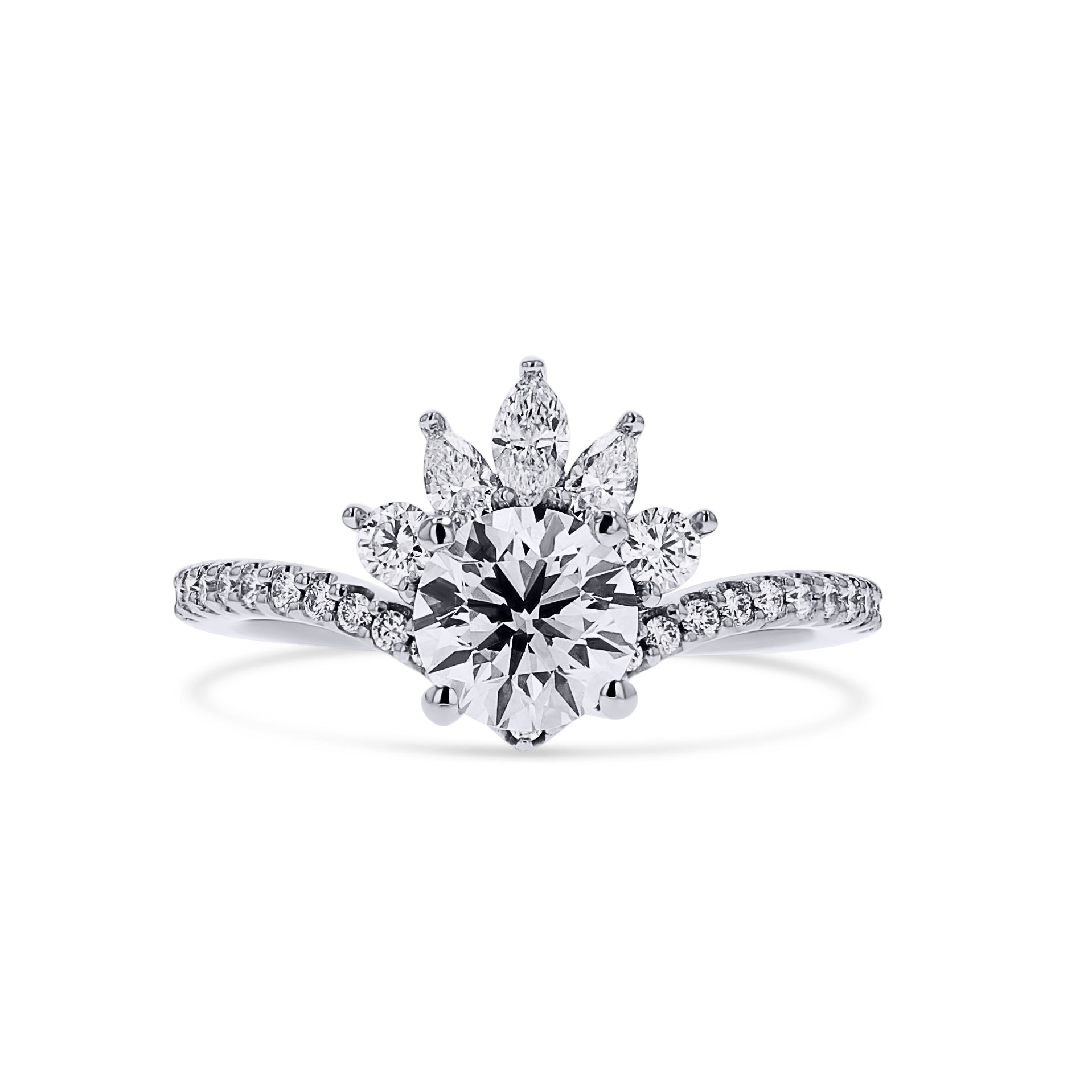 Lab-Grown Crown Halo Diamond Engagement Ring - Skeie's Jewelers