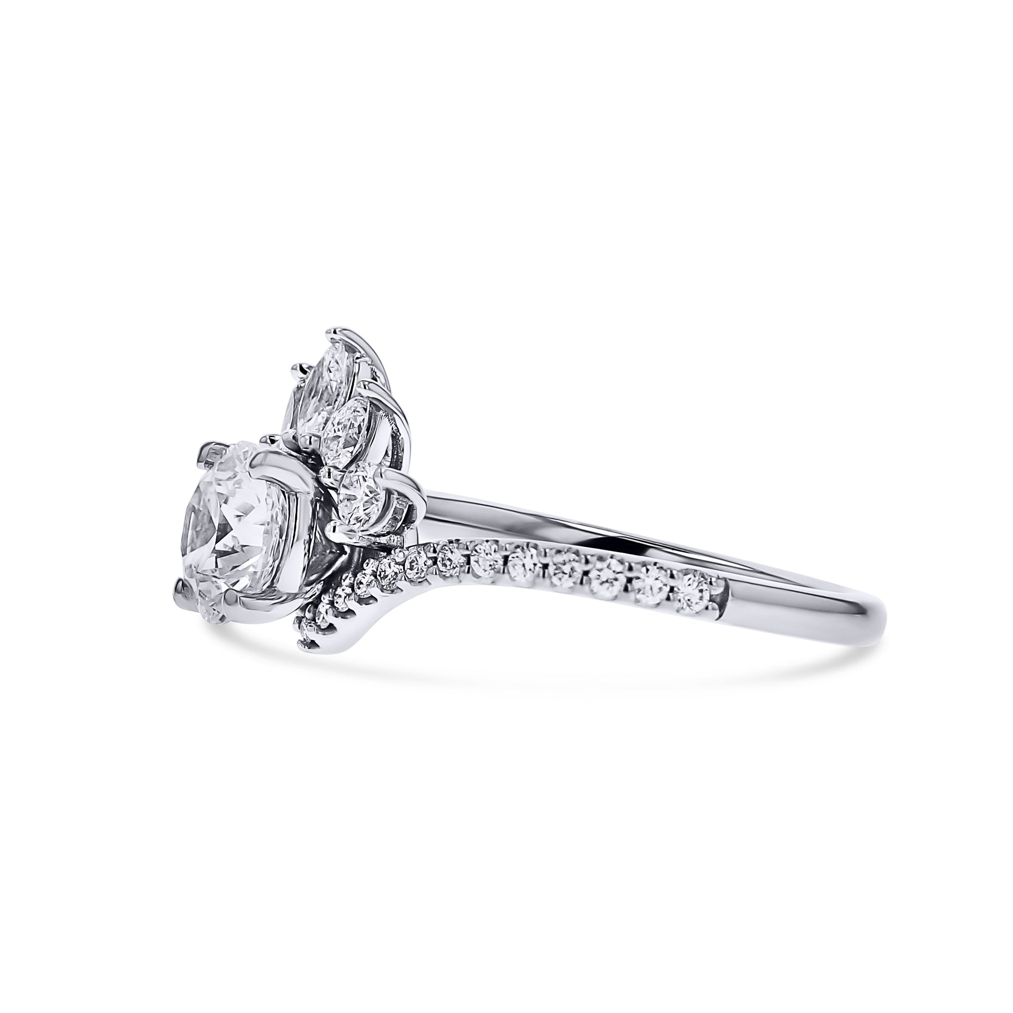 Lab-Grown Crown Halo Diamond Engagement Ring - Skeie's Jewelers
