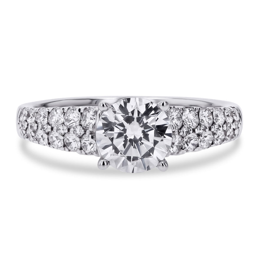 Simon G Double Row Pave Engagement Ring - Skeie's Jewelers