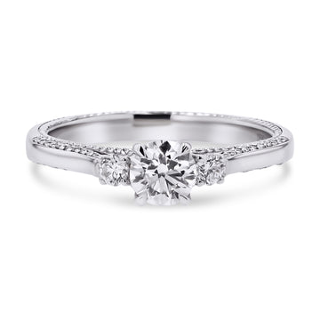 Art Deco Inspired 3-Stone Engagement Ring - Skeie's Jewelers
