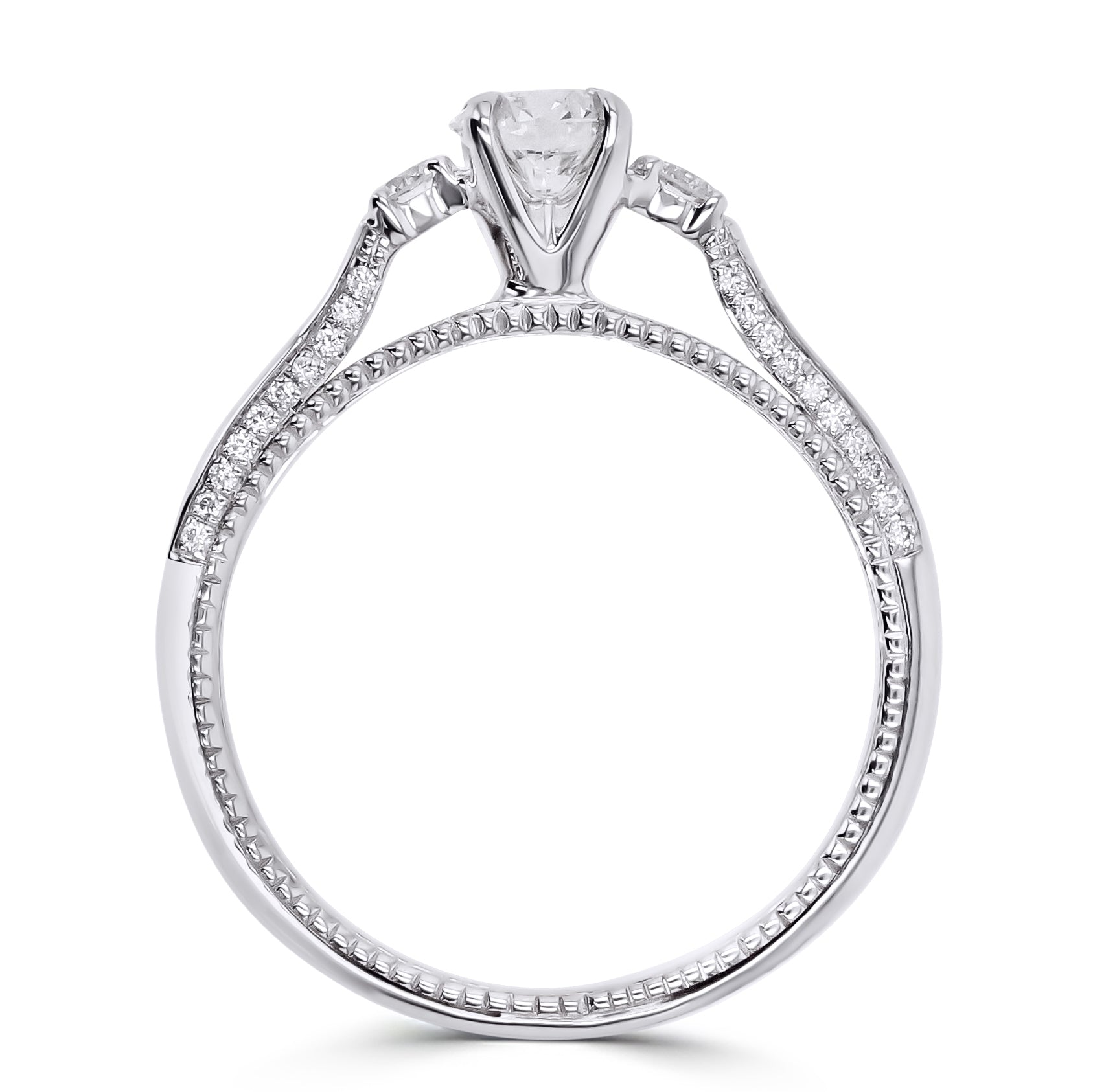 Art Deco Inspired 3-Stone Engagement Ring - Skeie's Jewelers