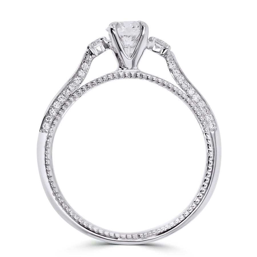 Art Deco Inspired 3-Stone Engagement Ring - Skeie's Jewelers