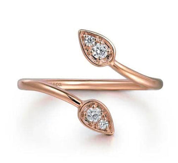 Gabriel & Co. Rose Gold Diamond Bypass Ladies Ring - Skeie's Jewelers
