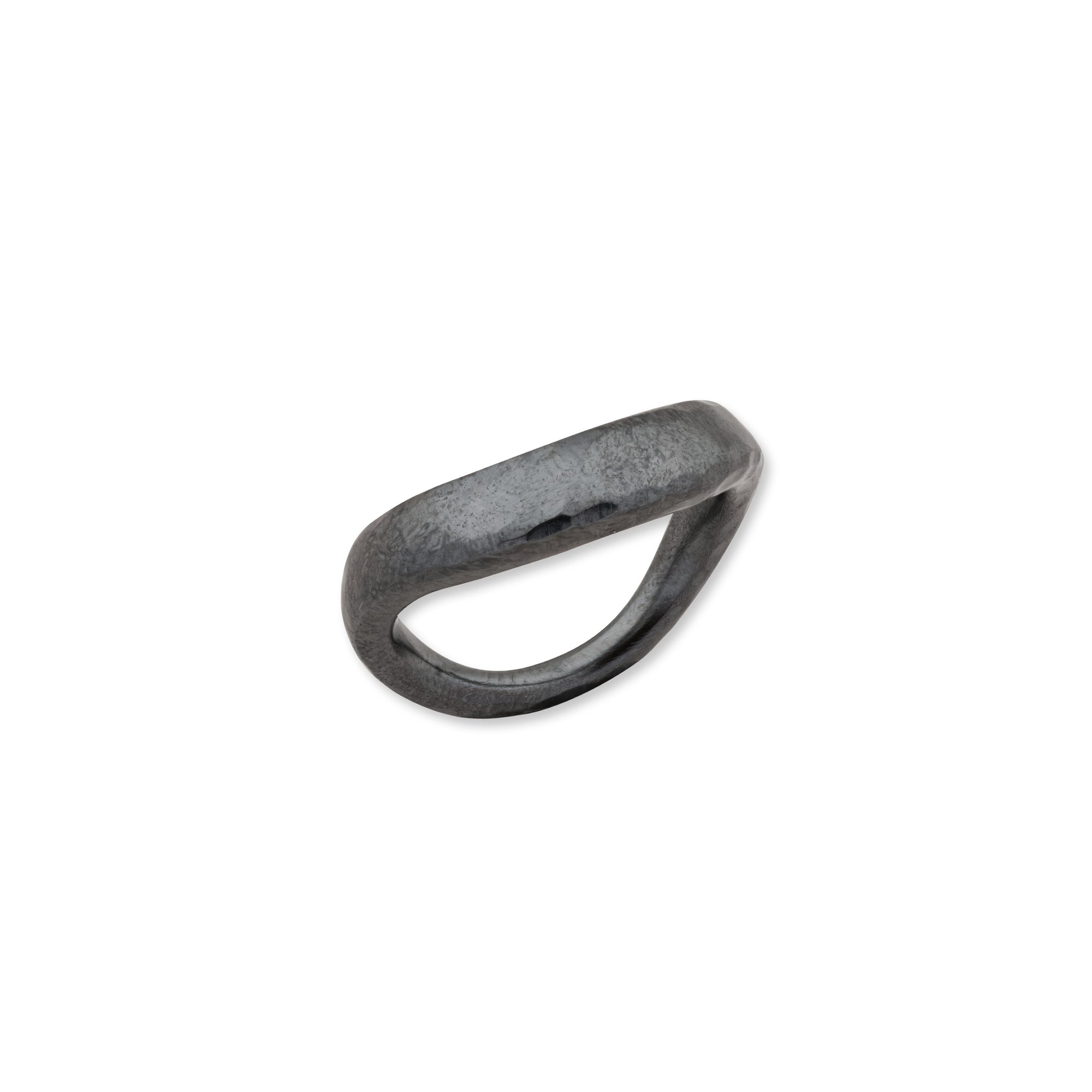 black ring with curves on a white background