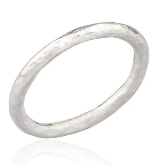 Lika Behar Sterling Silver Hammered Band Rings - Skeie's Jewelers