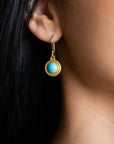 Lika Behar Yellow Gold Turquoise Dangle Earrings - Skeie's Jewelers