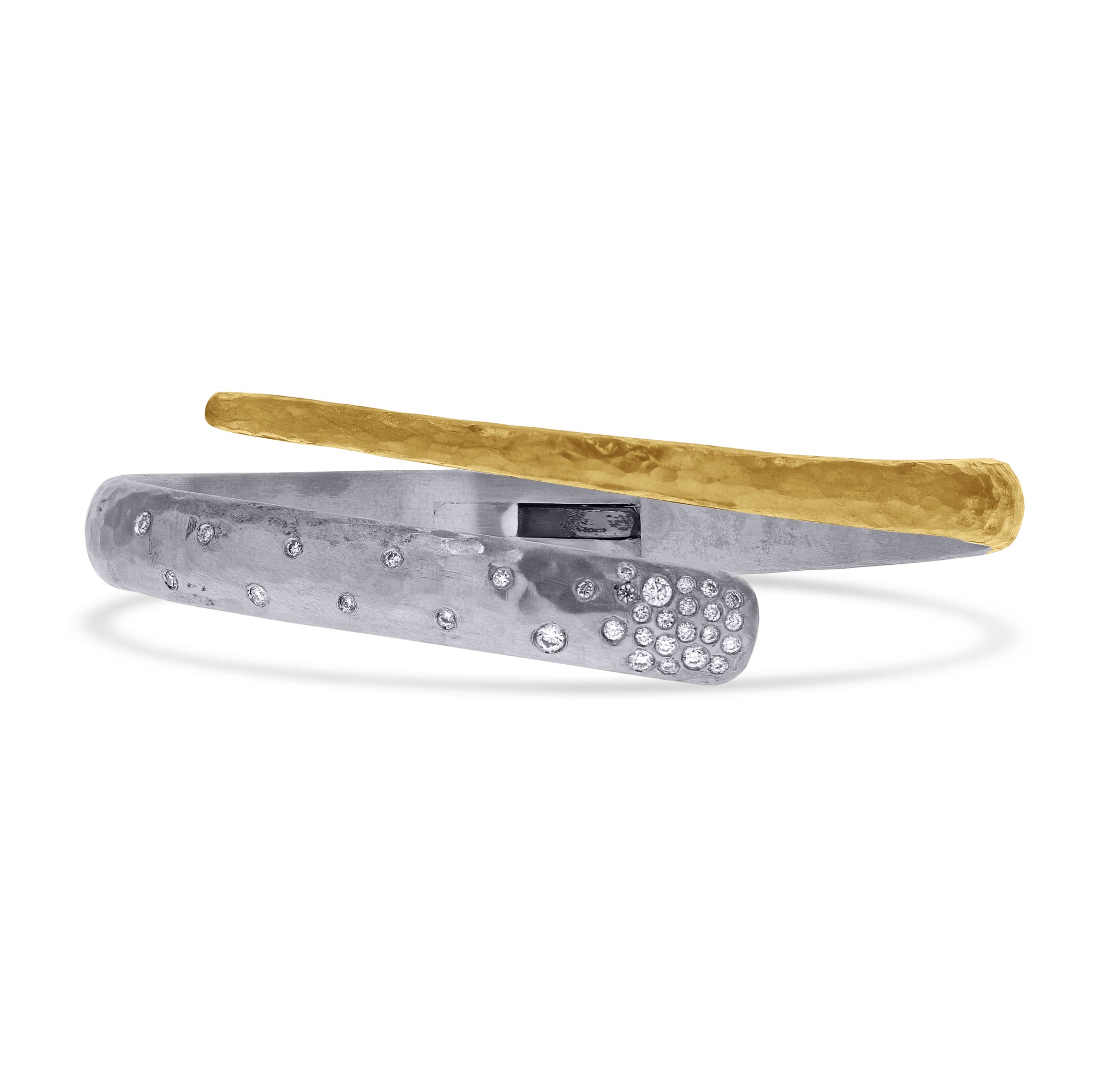 Lika Behar 24kt Gold and Sterling Silver 'Midnight Wrap' Diamond Cuff Bracelet - Skeie's Jewelers