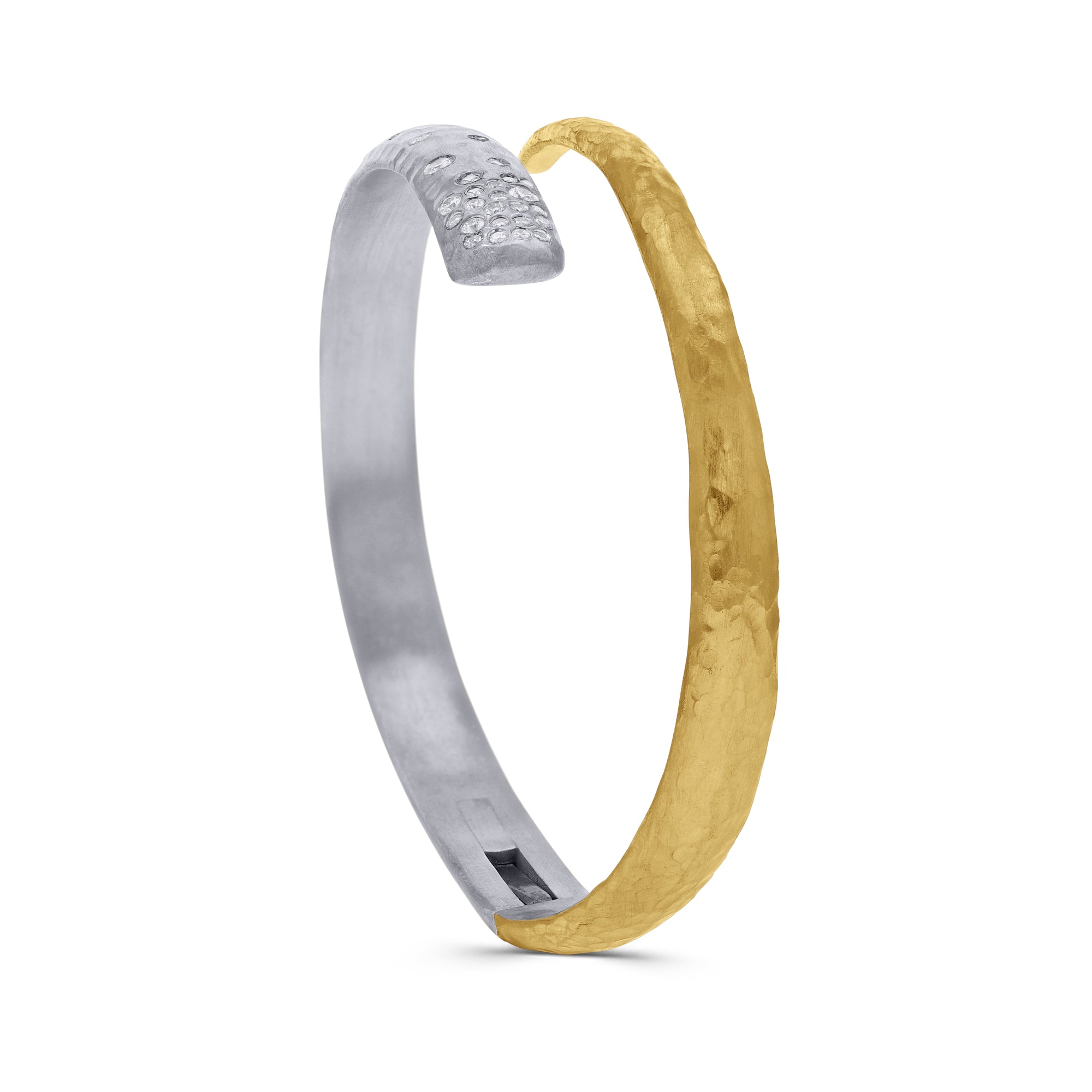 Lika Behar 24kt Gold and Sterling Silver 'Midnight Wrap' Diamond Cuff Bracelet - Skeie's Jewelers