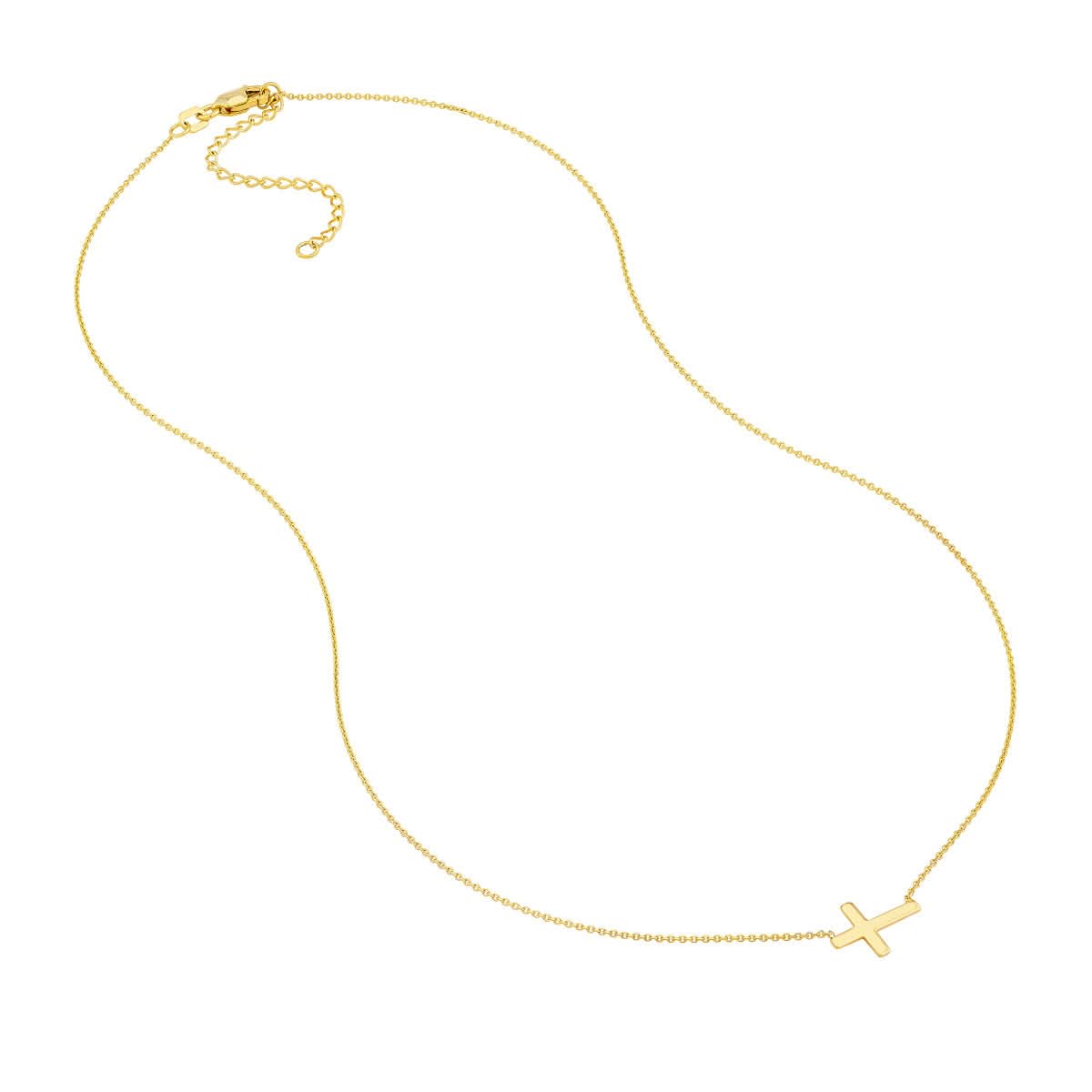 Gold Horizontal Cross Necklace - Skeie's Jewelers