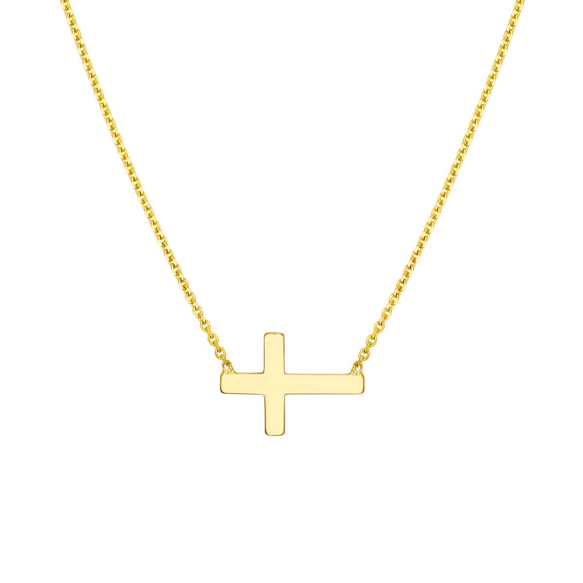 Gold Horizontal Cross Necklace - Skeie's Jewelers