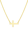 Gold Horizontal Cross Necklace - Skeie's Jewelers