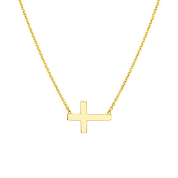 Gold Horizontal Cross Necklace