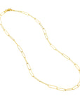 Gold chain necklace on a white background
