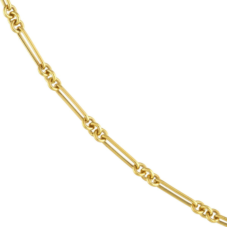 Fancy Elongated Hollow Gold Layering Chain