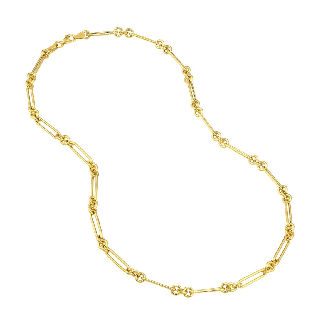 Fancy Elongated Hollow Gold Layering Chain