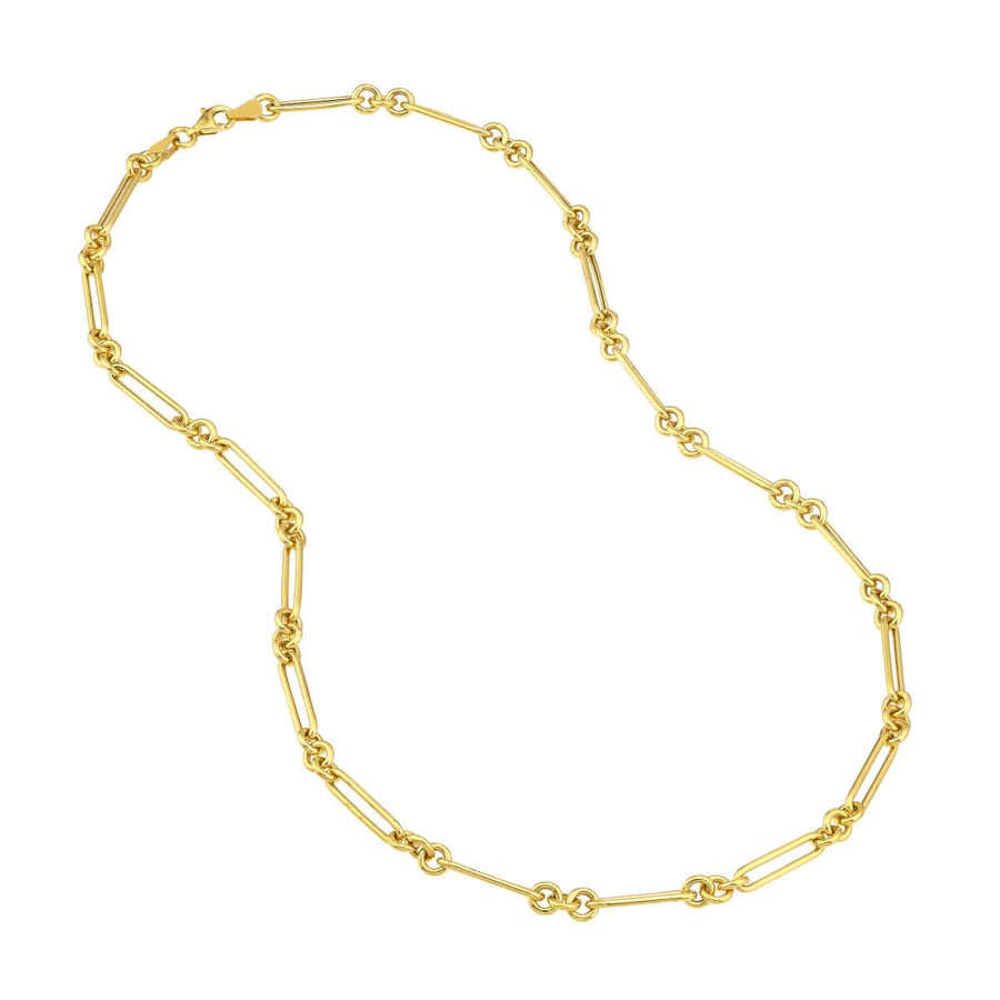 Fancy Elongated Hollow Gold Layering Chain