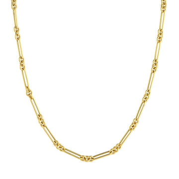 Fancy Elongated Hollow Gold Layering Chain