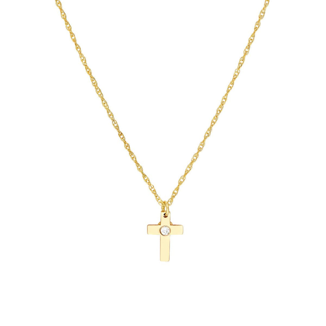 Mini Diamond-Accented Cross Pendant