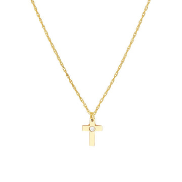 Mini Diamond-Accented Cross Pendant