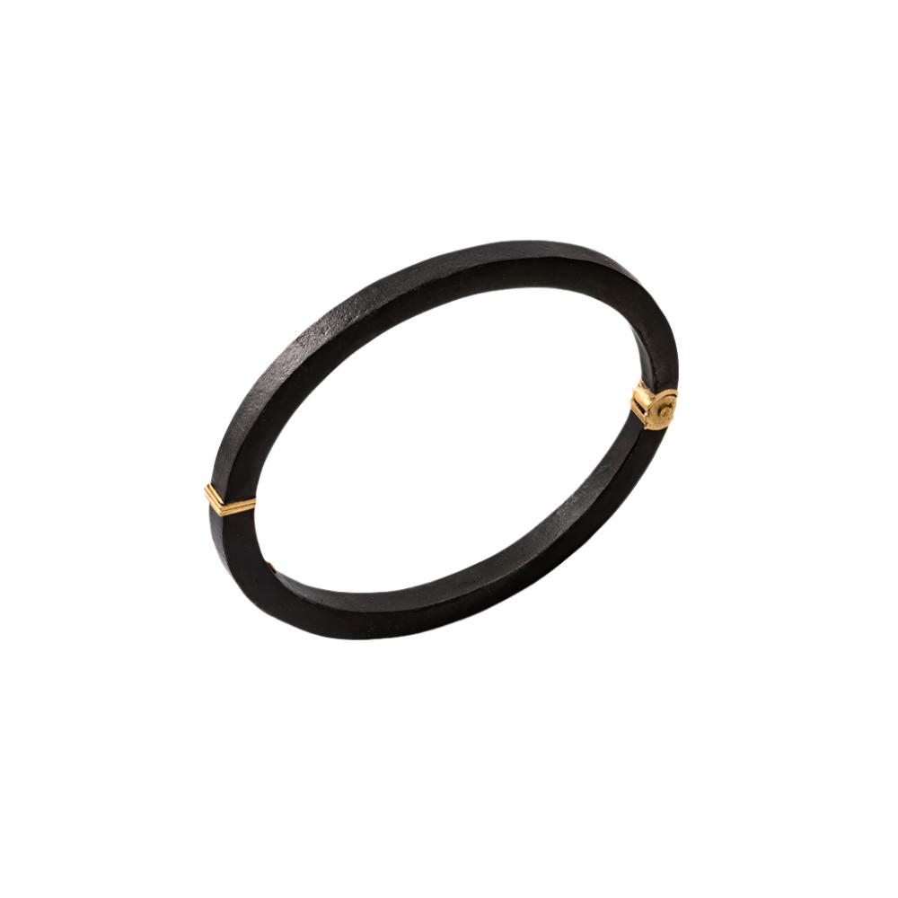 Logan James Designs Classic Steel & Gold Bangle Bracelet - Skeie's Jewelers