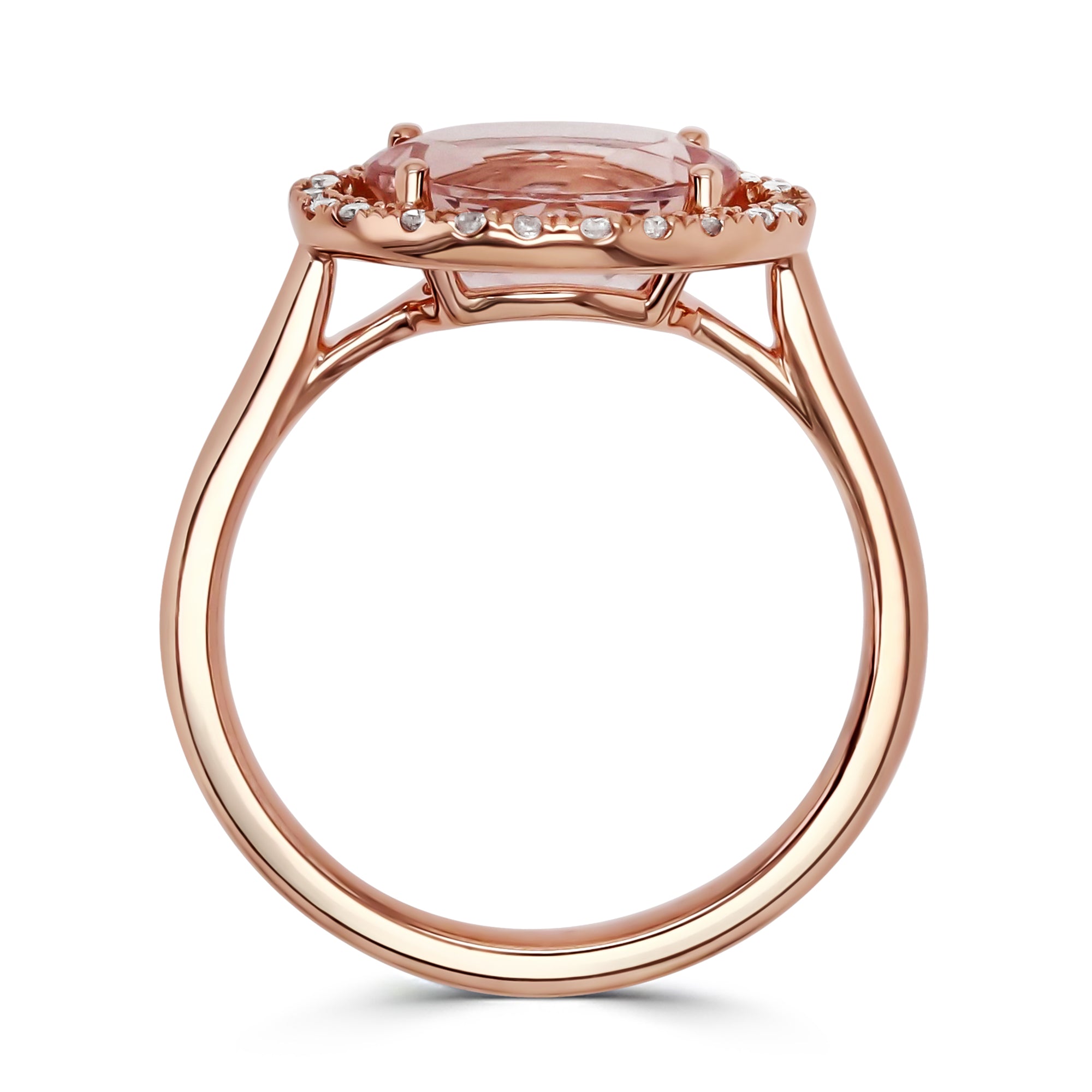 Morganite & Diamond Halo Gemstone Ring - Skeie's Jewelers