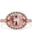 Morganite & Diamond Halo Gemstone Ring - Skeie's Jewelers