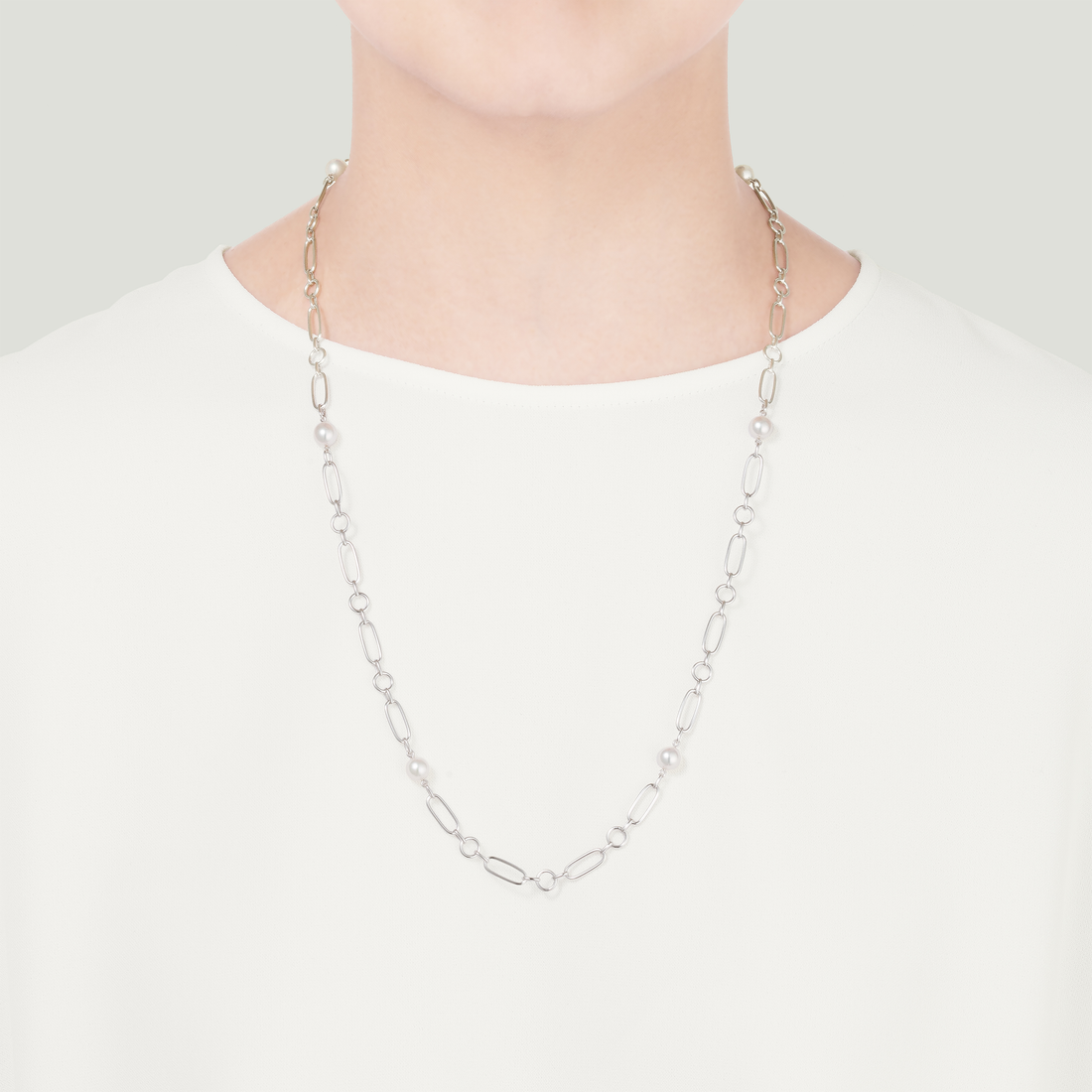 Mikimoto Pearl Station Necklace Chain in 18k Gold - Skeie's Jewelers