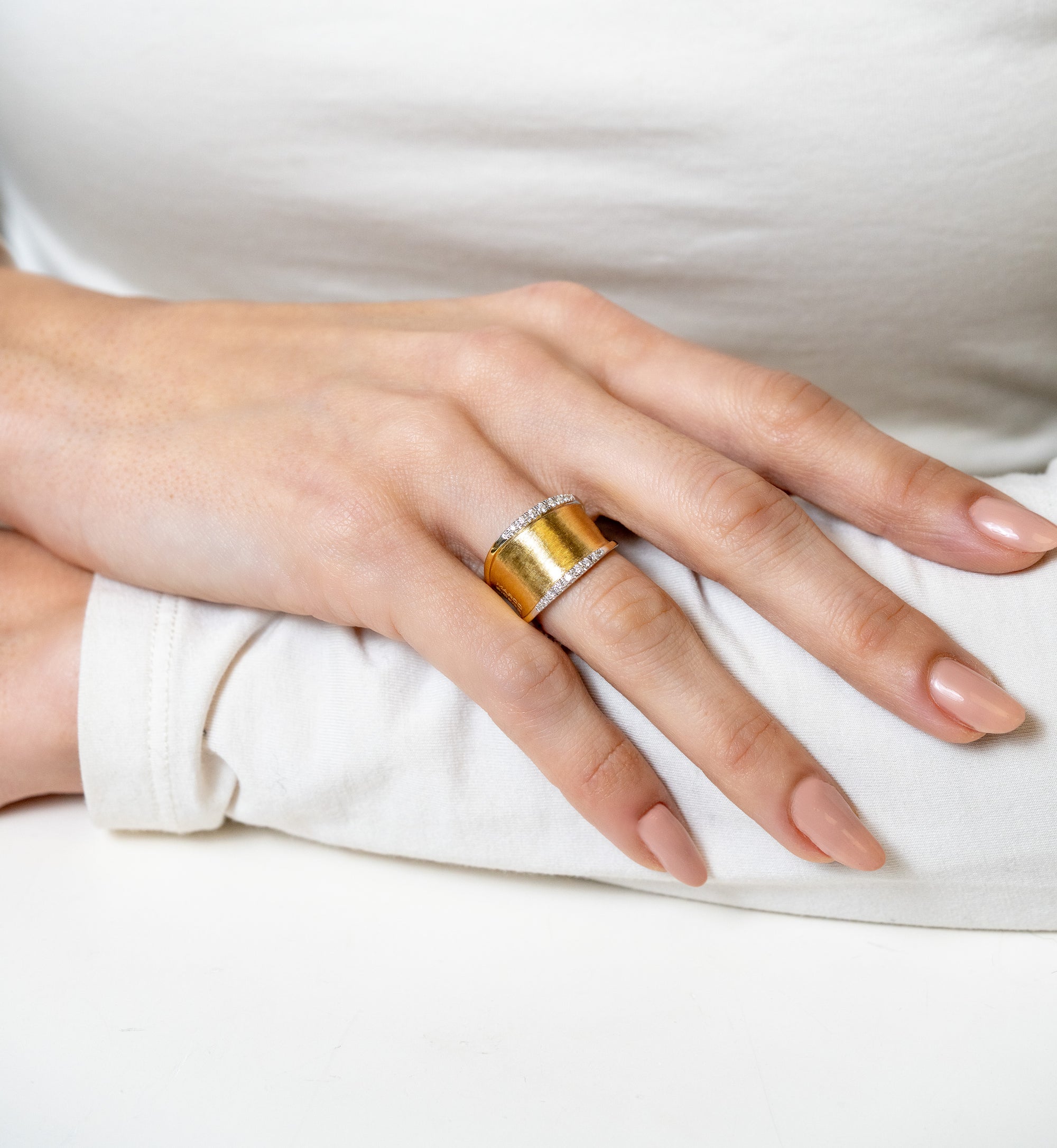 Marco Bicego Gold Lunaria Diamond Ring - Skeie's Jewelers