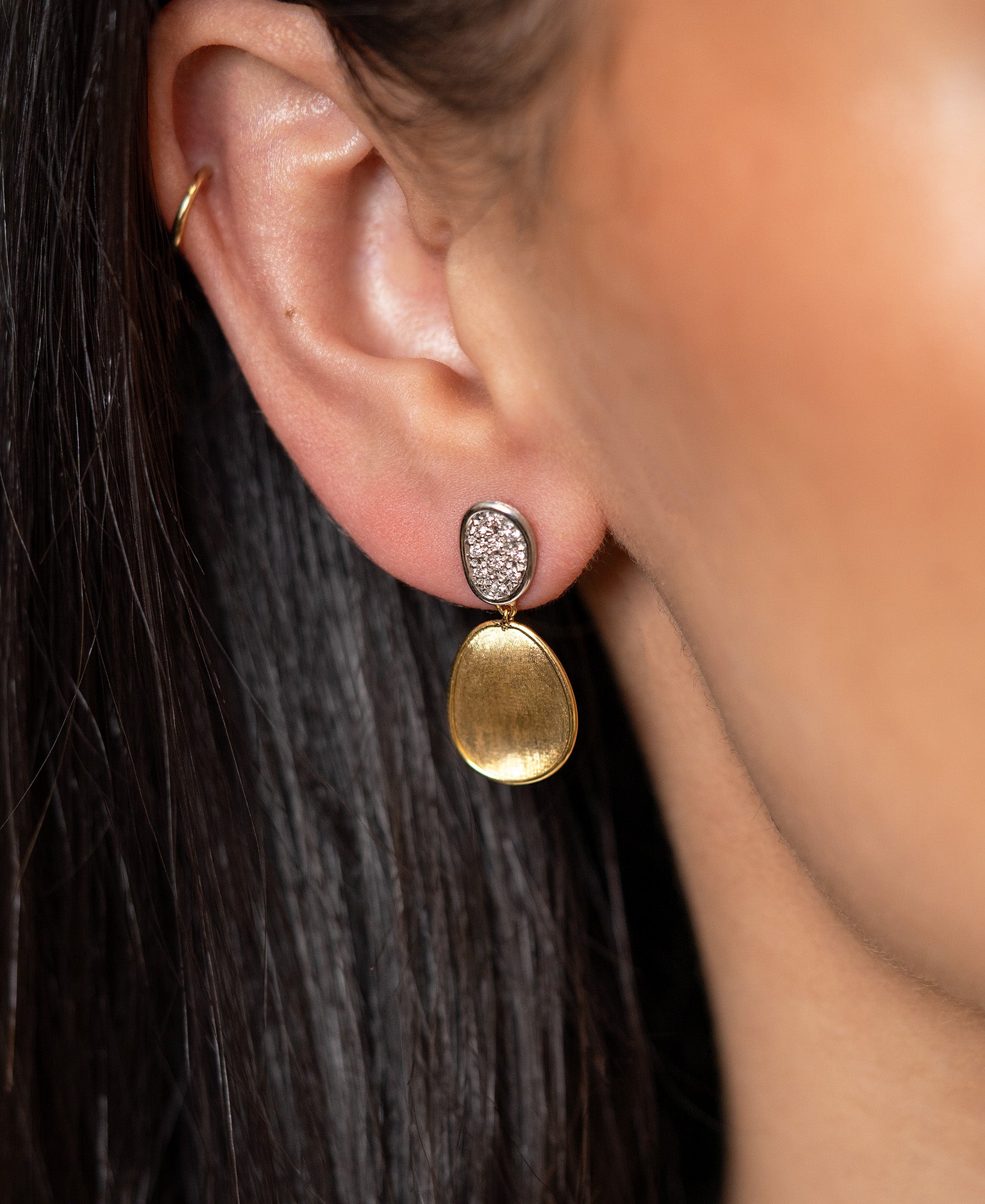 Marco Bicego® 'Lunaria' Diamond Pave Earrings - Skeie's Jewelers