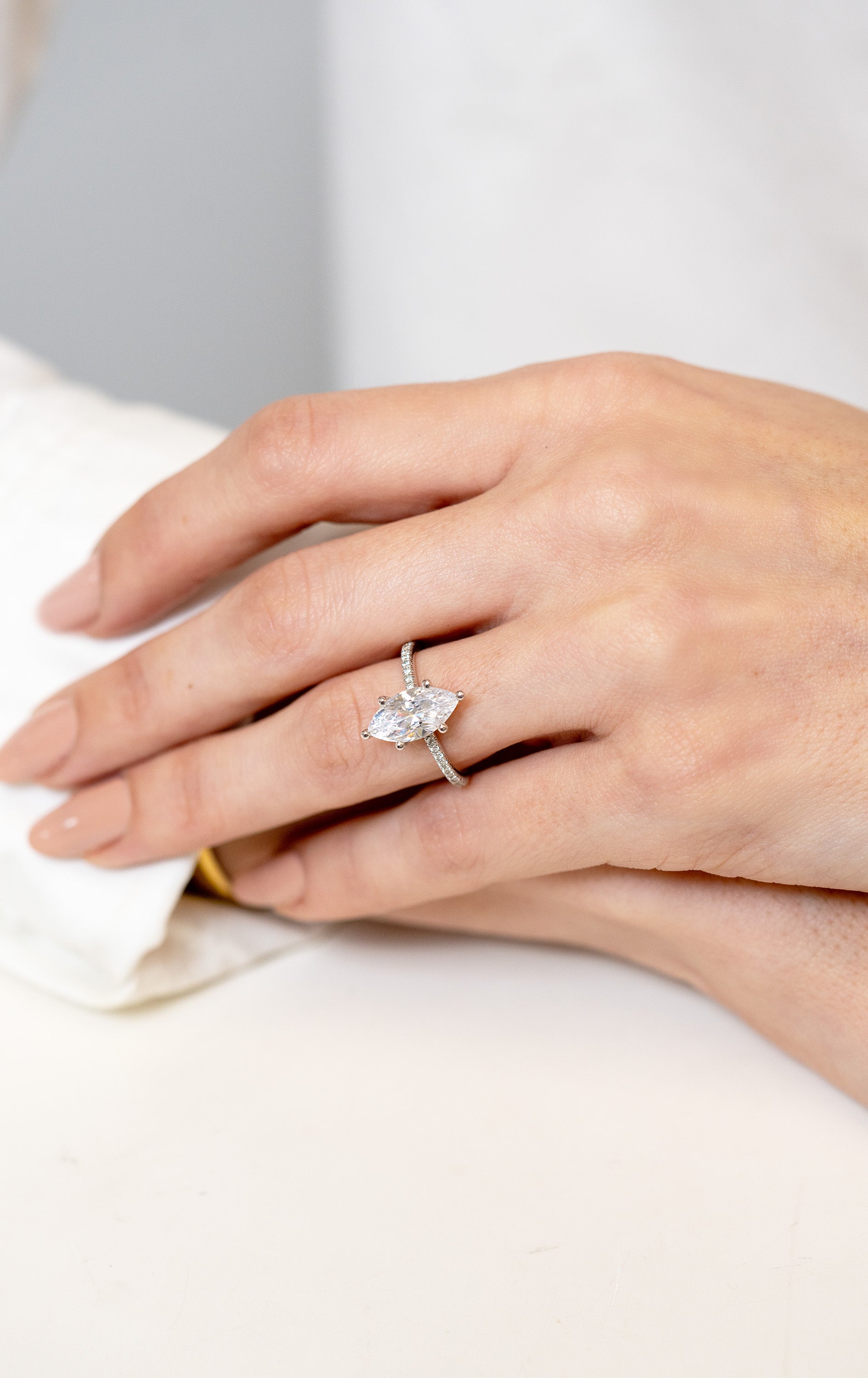 Frederick Goldman Diamond-Line Low Profile Engagement Ring - Skeie's Jewelers