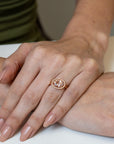 Morganite & Diamond Halo Ring - Skeie's Jewelers
