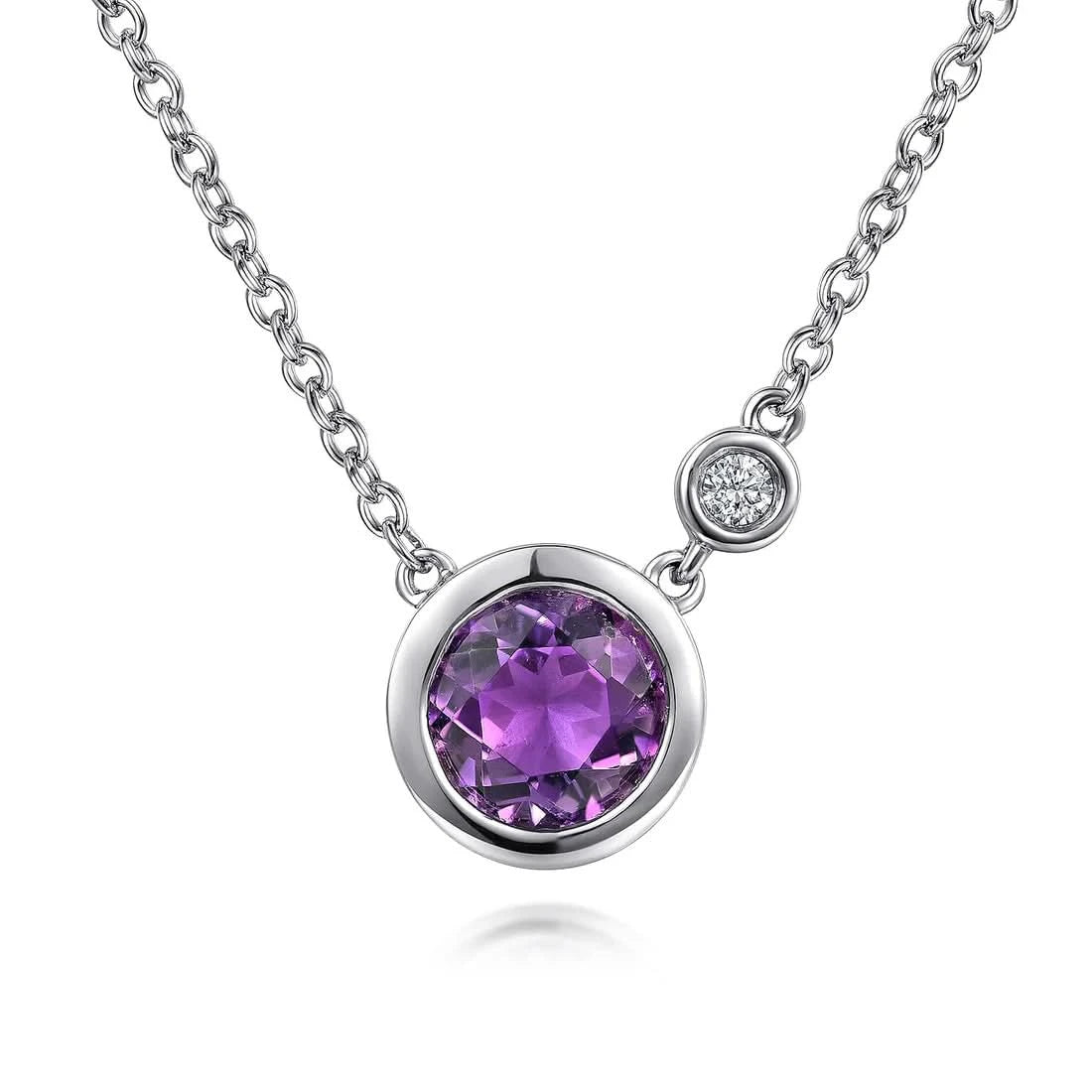 Gabriel & Co. Sterling Silver Gemstone & Diamond Accent Necklace - Skeie's Jewelers