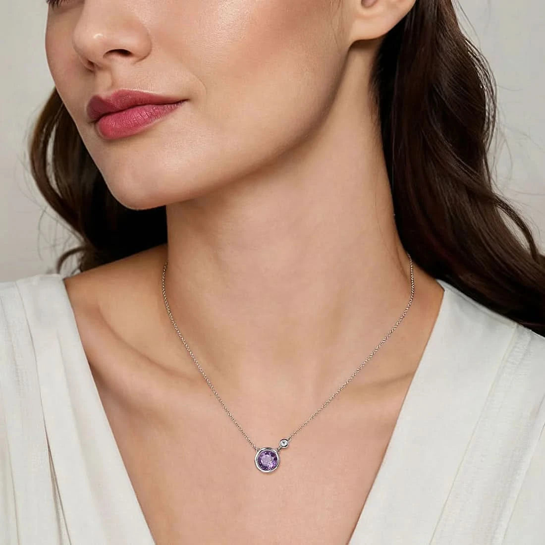 Gabriel &amp; Co. Sterling Silver Gemstone &amp; Diamond Accent Necklace - Skeie&#39;s Jewelers