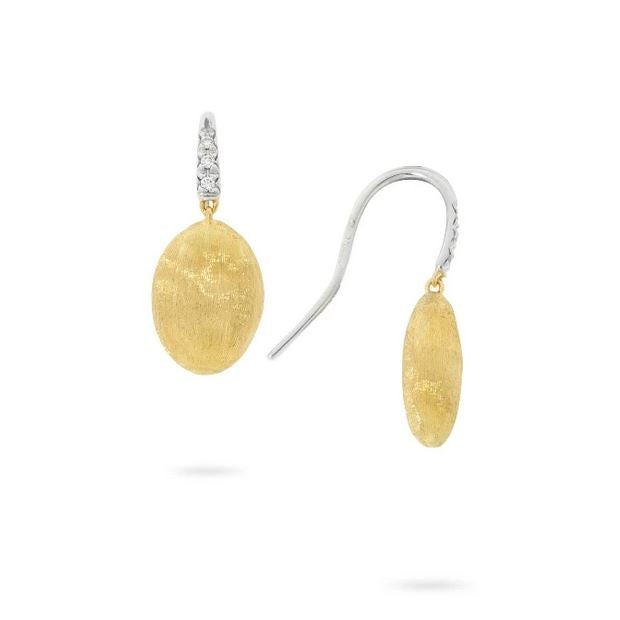 Marco Bicego 'Siviglia' Gold and Diamond French Hook Earrings - Skeie's Jewelers