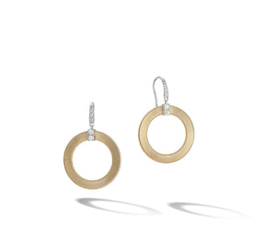 Marco Bicego® 'Masai' Yellow Gold and Diamond Circle Drop Earrings - Skeie's Jewelers