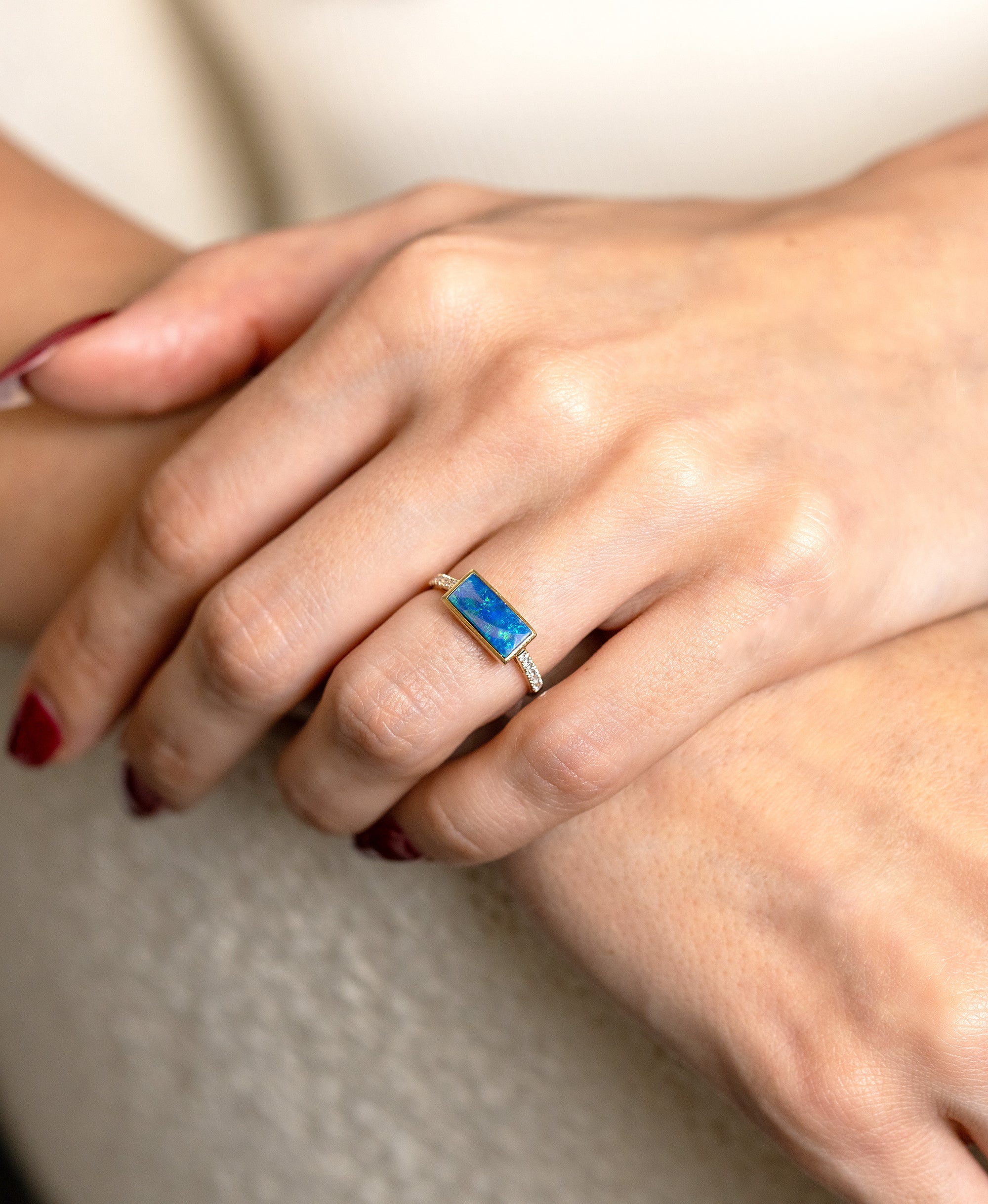 Opal & Diamond Gemstone Ring by Kimberly Collins - Skeie's Jewelers